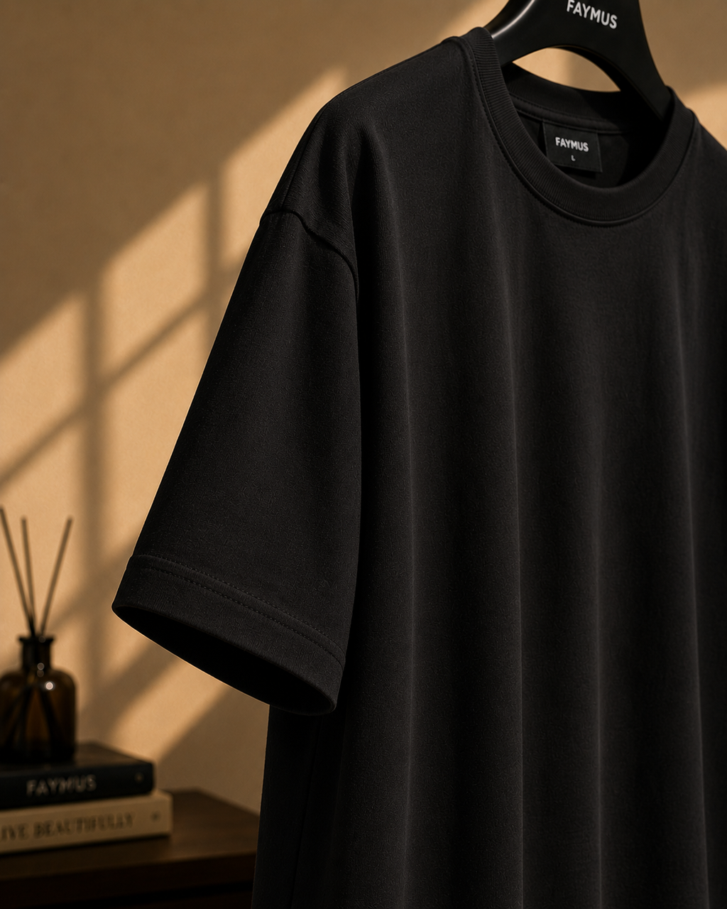 FAYMUS Script Oversized Tee BLACK