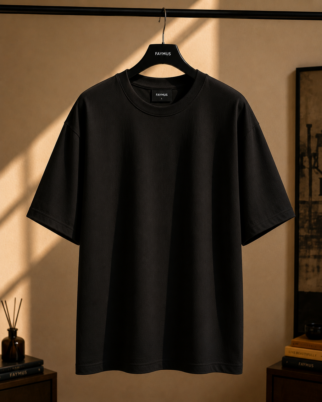 FAYMUS Script Oversized Tee BLACK