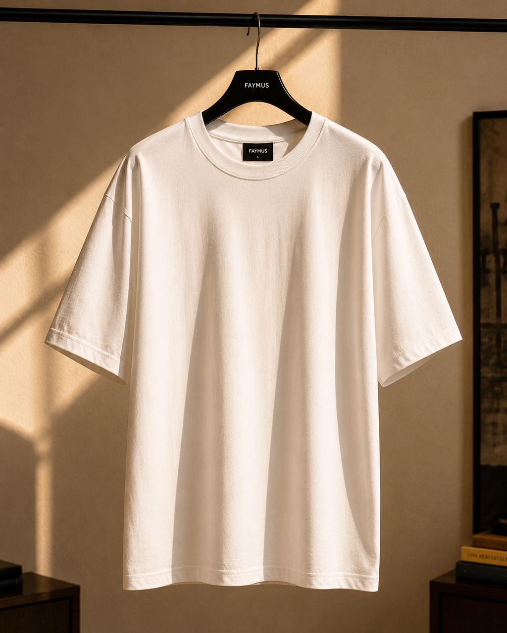 FAYMUS Script Oversized Tee WHITE