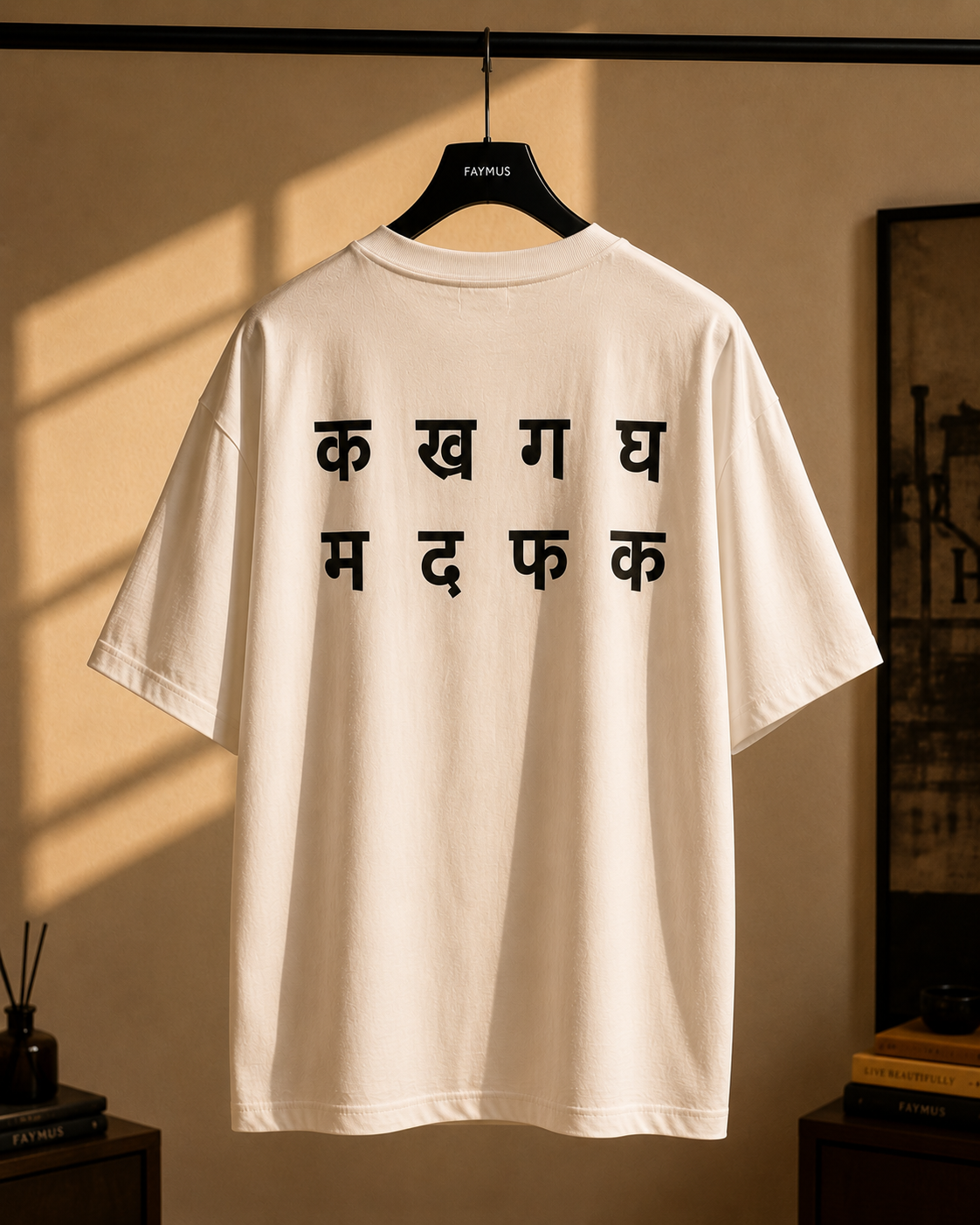 FAYMUS Script Oversized Tee WHITE